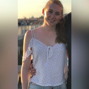 Flower Tank with Ruffle Sleeves